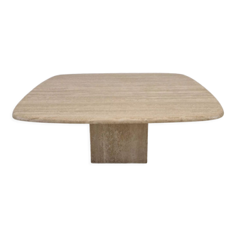 Table basse italienne en travertin années 1980