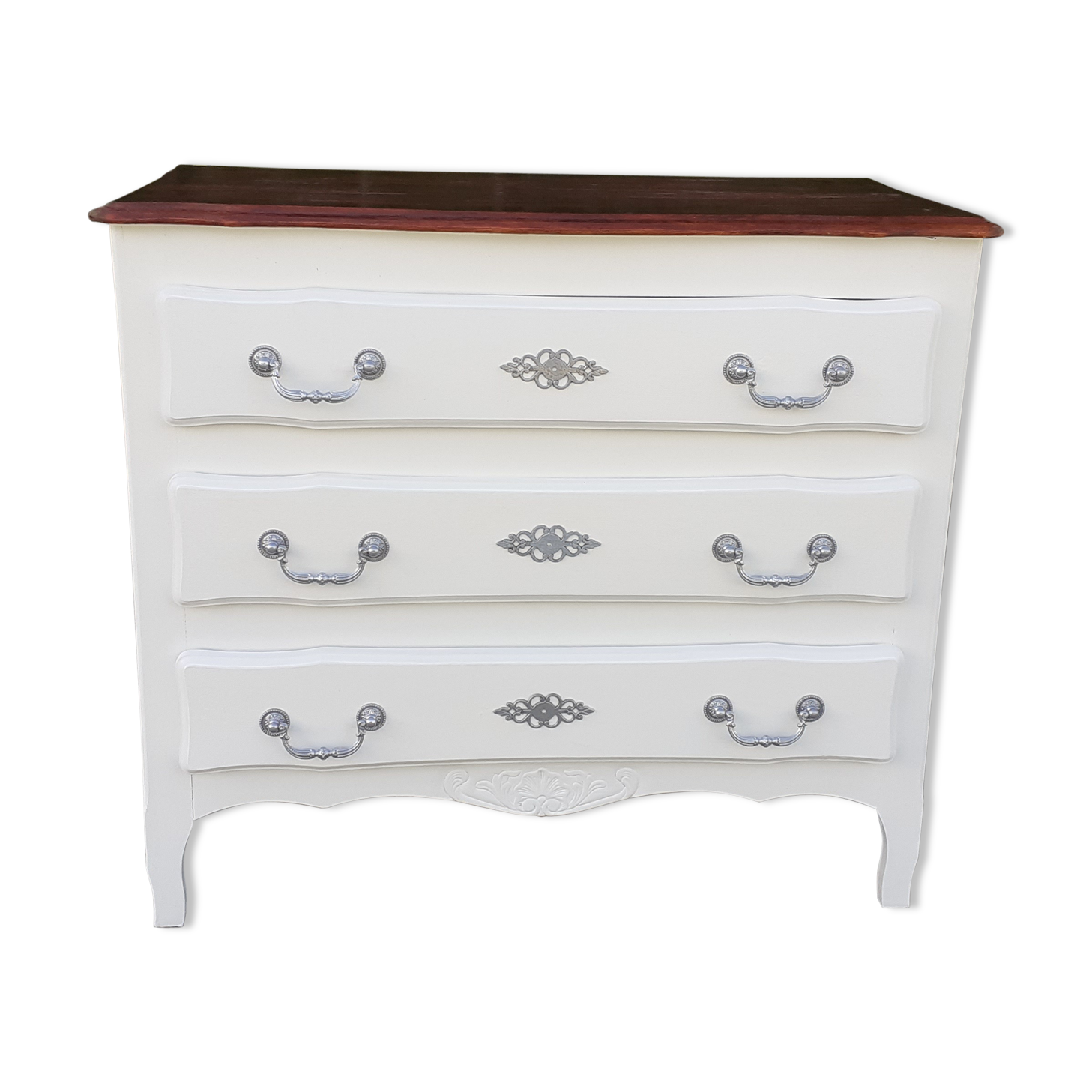 Dresser 3 drawers louis XV style white