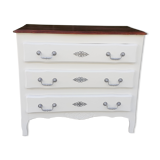 Dresser 3 drawers louis XV style white