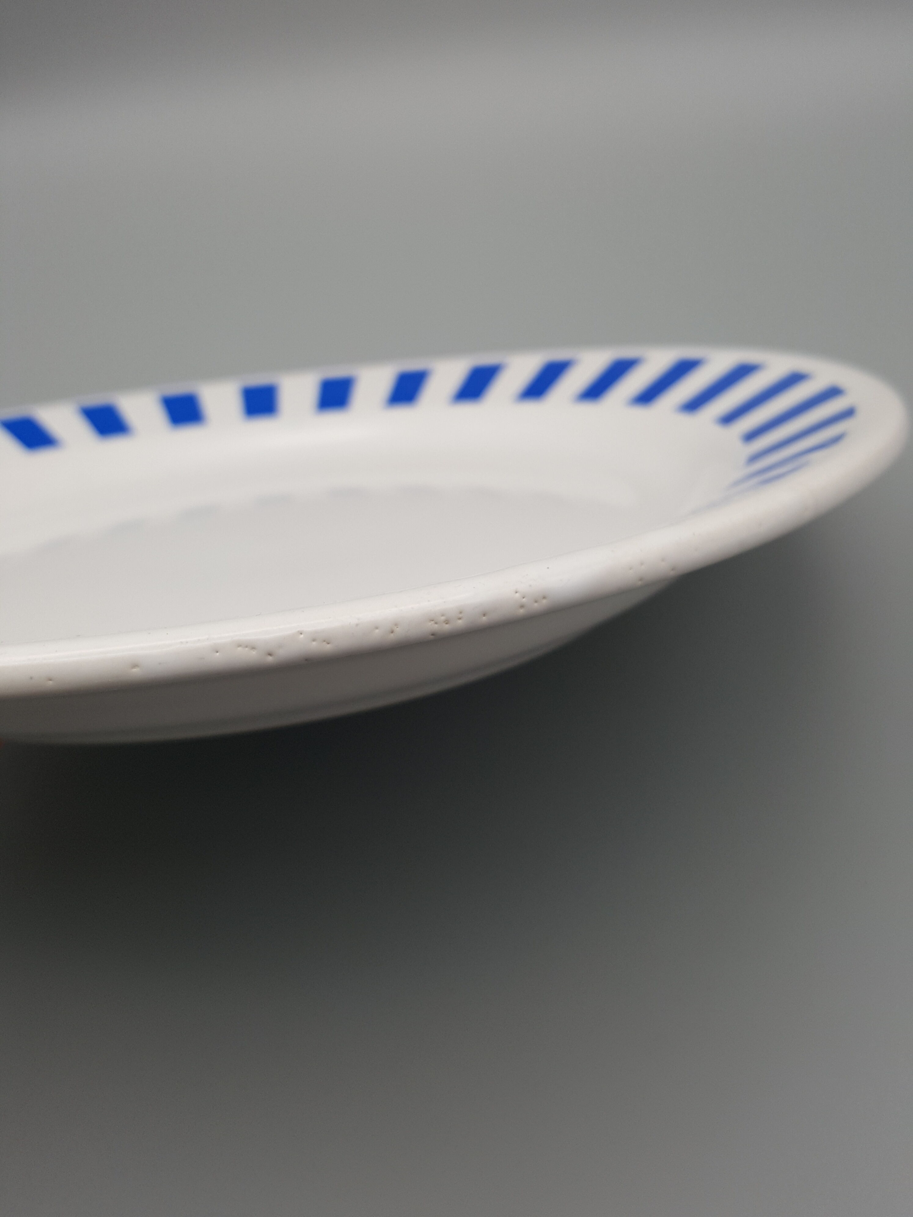 Plates saucers cups vintage white blue line hotesse ceramic