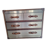 Vintage leather and steel commode Andrew Martin Howard