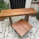 Brutalist console made of solid wood