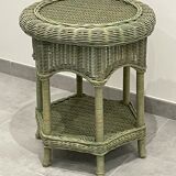 Side table or pedestal table in tinted basketry