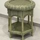 Side table or pedestal table in tinted basketry
