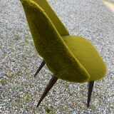 Green faux fur chair