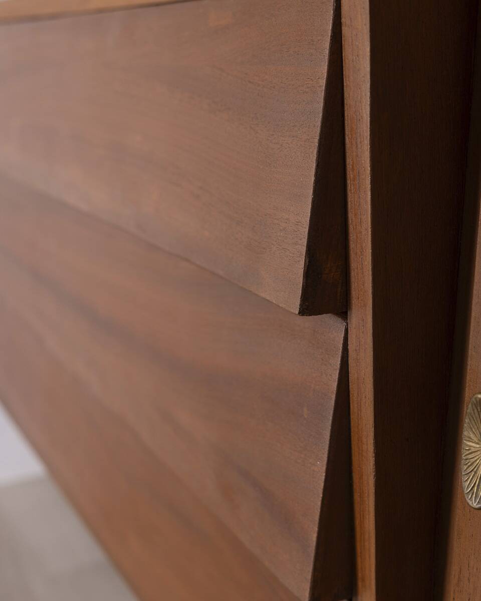 LARGE VINTAGE SIDEBOARD FROM THE 1960S IN TEAK AND BRASS, ITALIAN DESIGN