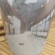 Vase vintage en porcelaine Bing & Grondahl décor vieux Arrhus au chat noir - Danemark années 70