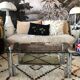 Chromium coffee table and 1970s smoked glass