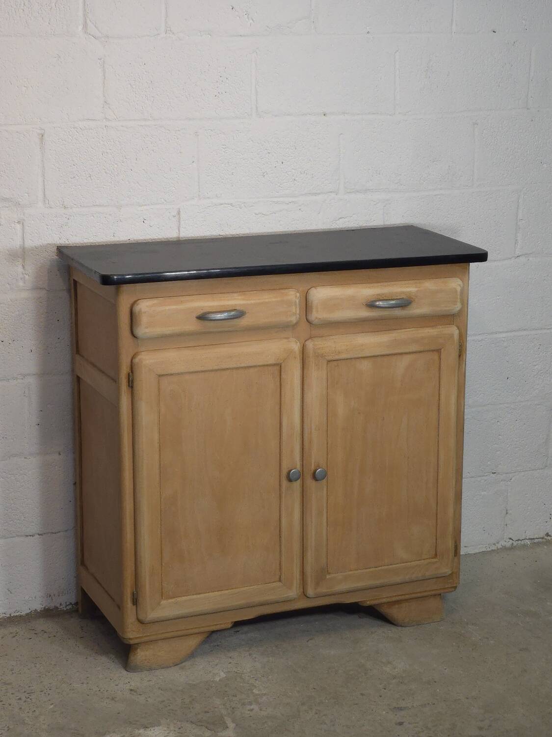 Small kitchen cabinet / small Mado sideboard in raw wood, 1950