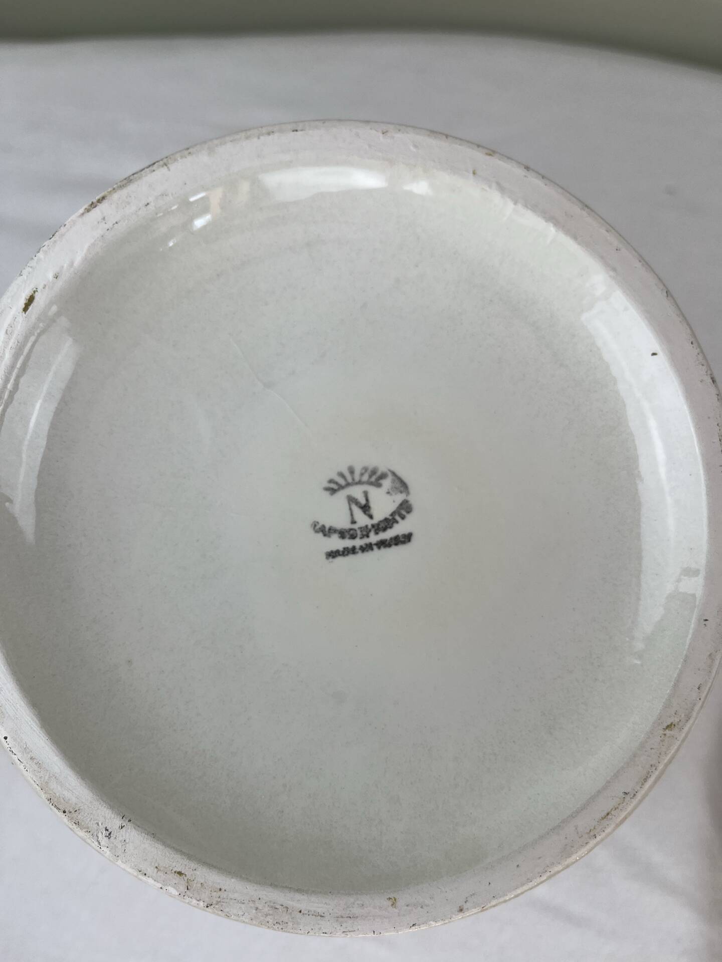 Ensemble Capodimonte – Coupe sur piédouche et plat décoratif