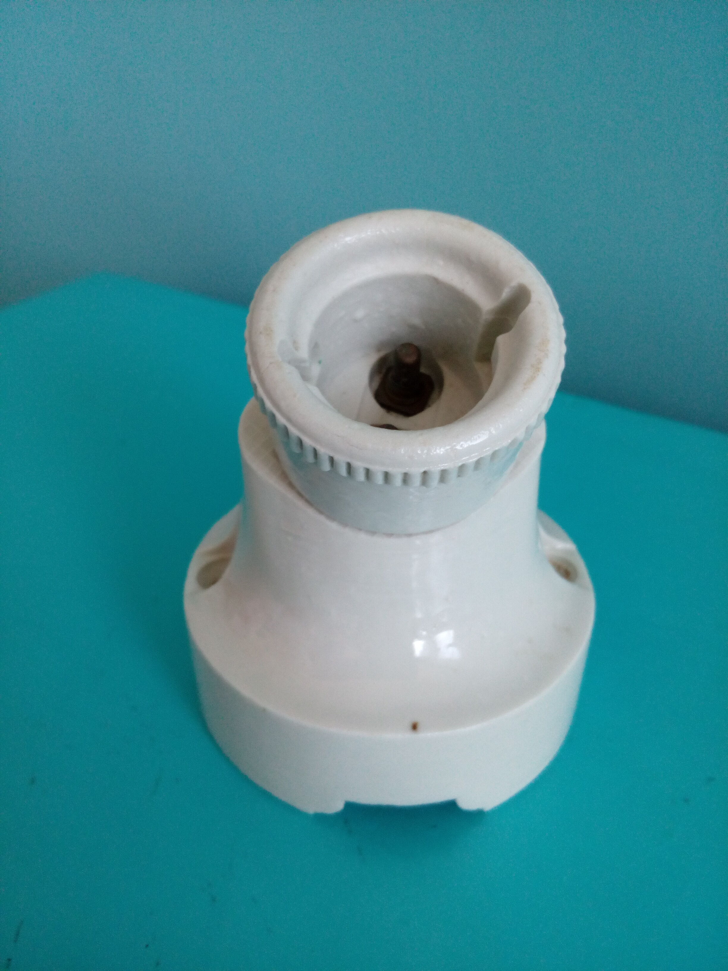 White porcelain duck-neck cellar sconce