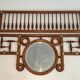 Curved Wooden and Brass Wall Coat Rack, Arts & Crafts, Austria, glass