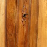 Large linen wardrobe in walnut and burl, Louis Philippe