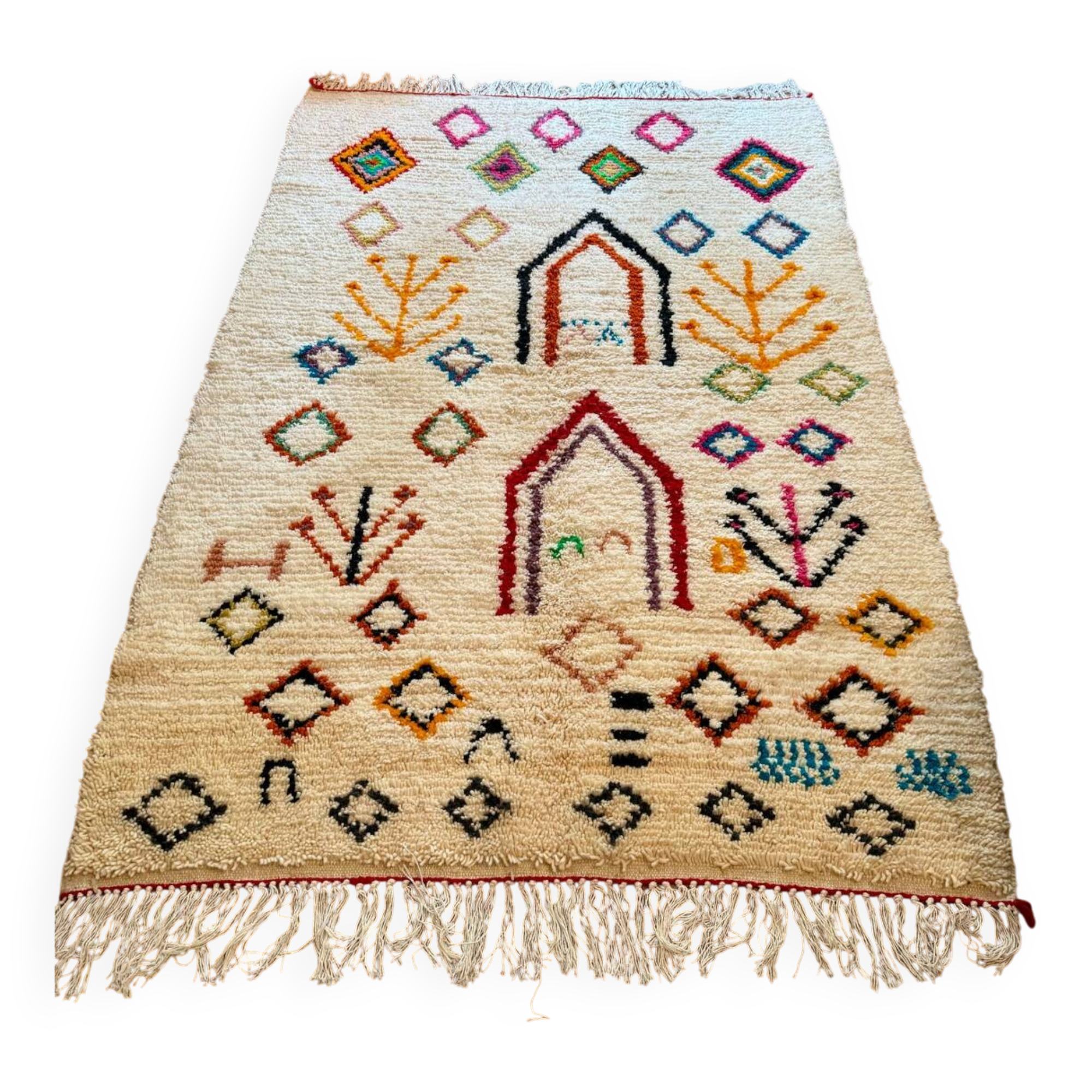 Tapis berbère marocain 100% laine 154 x 252