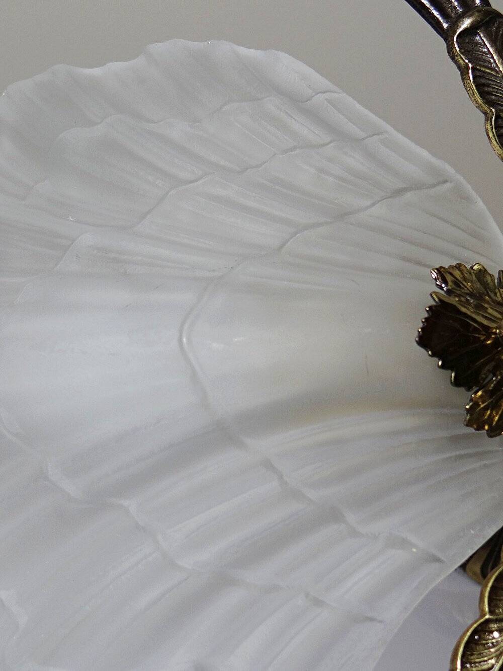 Vintage 1980s-90s Hollywood Regency Art Deco Bronze Mariner Seashell Chandelier
