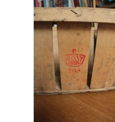 Wooden crate with slats strapping Stamp Mussy red Storage