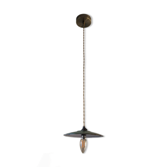 Industrial suspension in green enamelled sheet metal.
