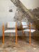 Paire de fauteuils postmodern orange et tissu laine bouclé