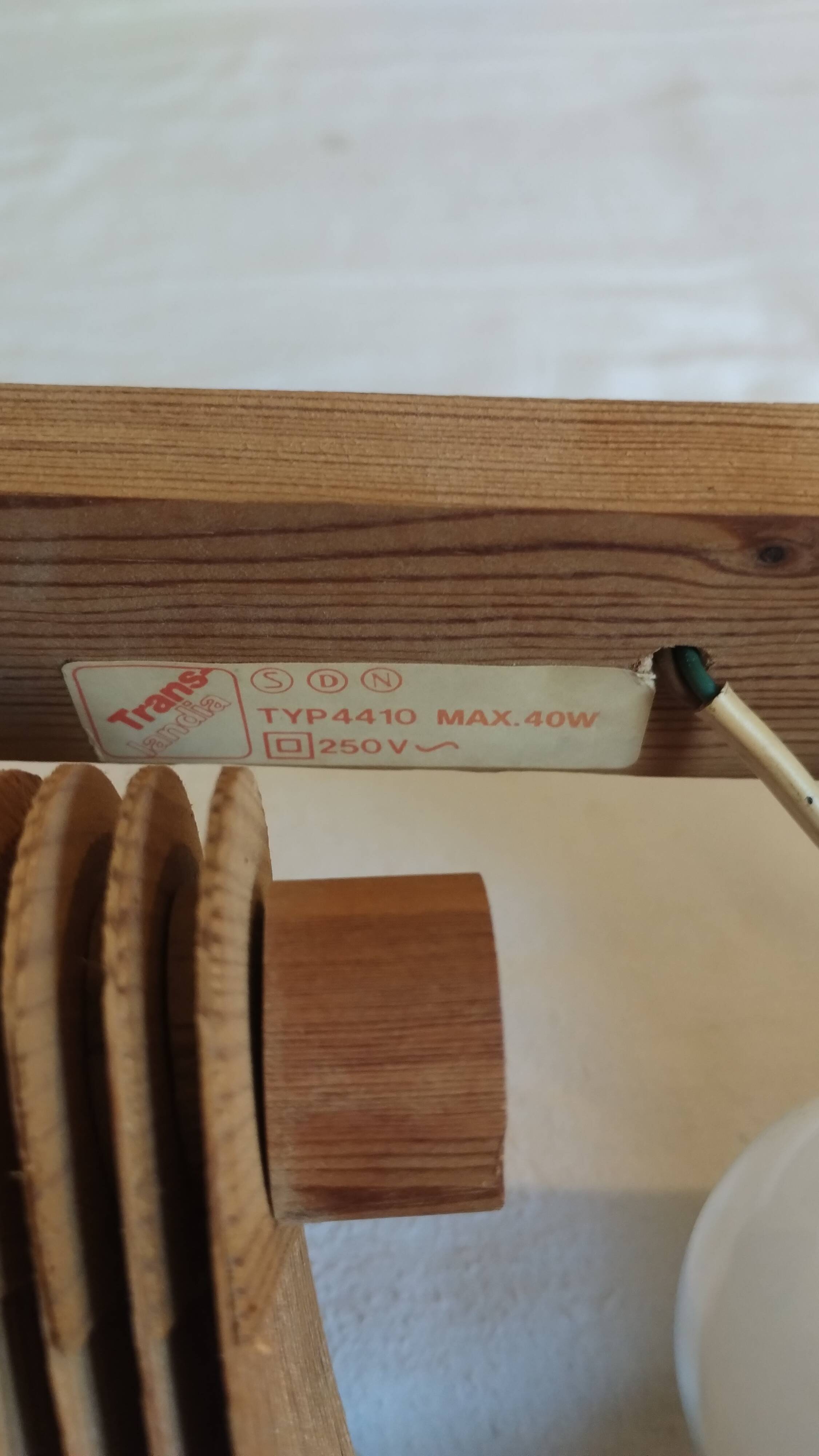 Translandia Scandinavian wall light from the 60s