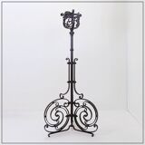 Art Nouveau Wrought iron tripod floor candlestick