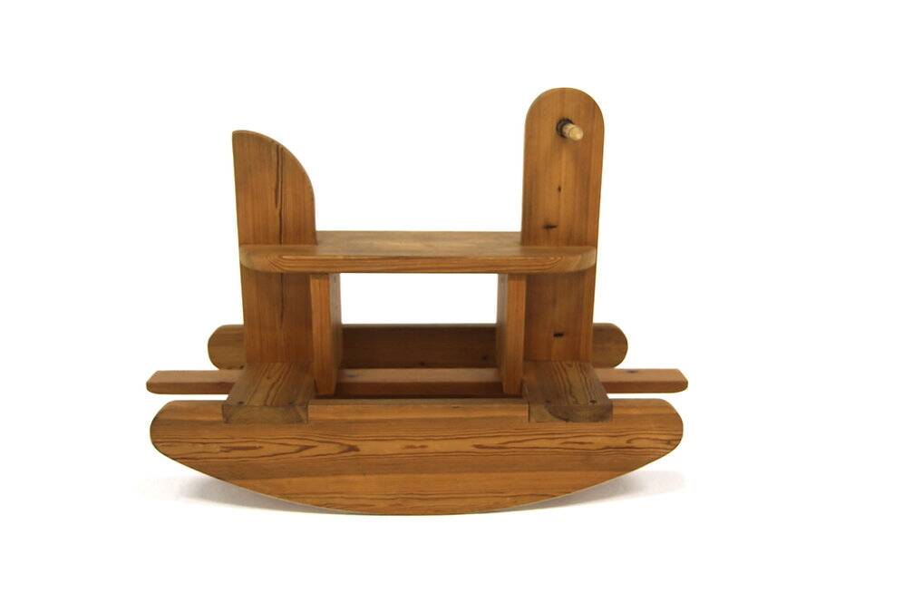 Cheval à bascule en bois, Suède, 1970