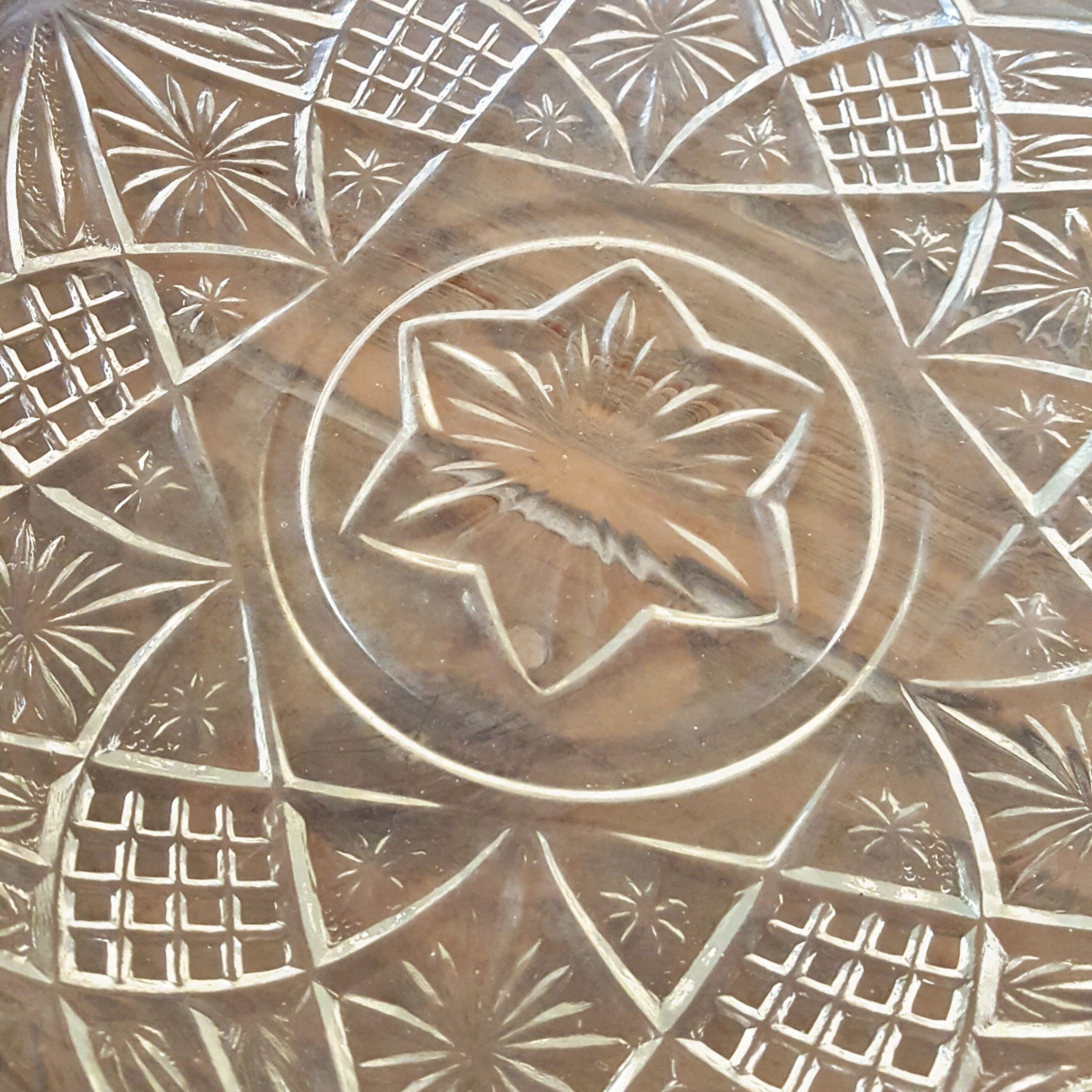 Chiseled glass bell and cheese or cake tray