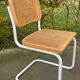 Cesca chair b32 model in white and wood by Marcel Breuer