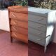 Commode vintage retaurée verte