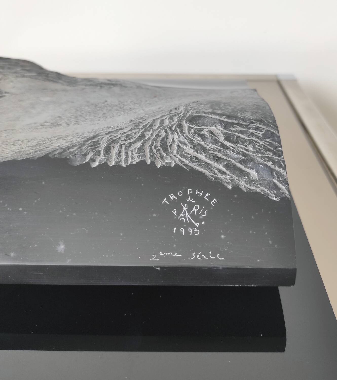 Black marble sculpture