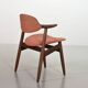Lot de 4 chaises de salle à manger Tijsseling en wengé et tissu rouge pierre, Hulmefa, années 60