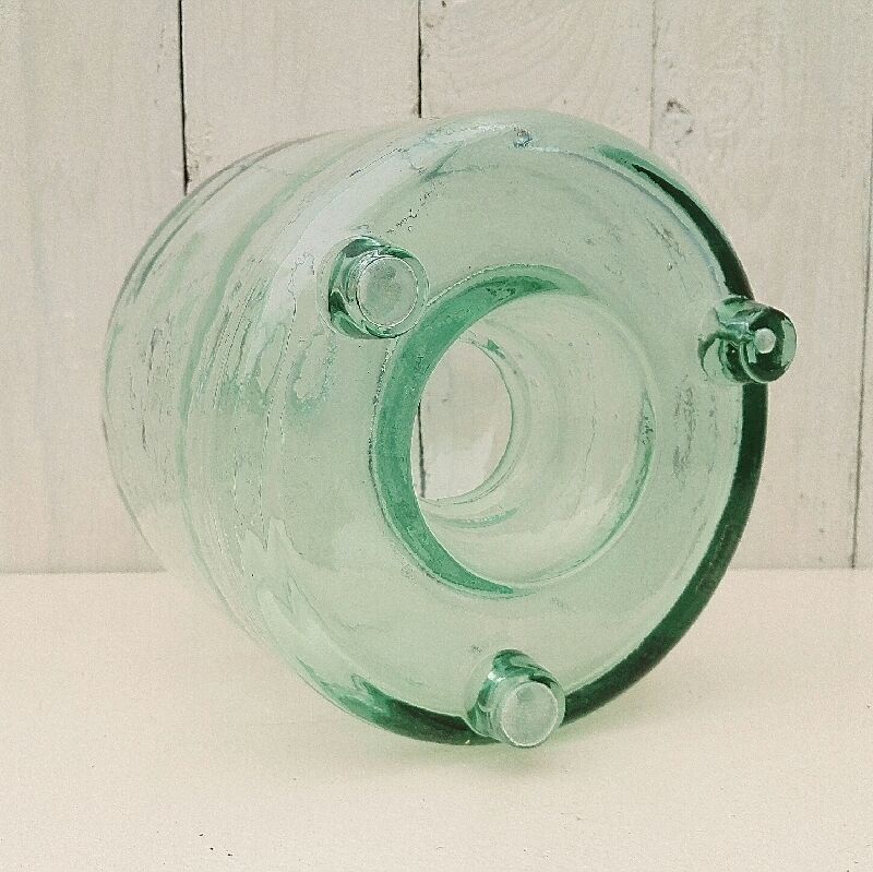 Old thick glass wasp trap vintage tripod