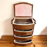 Rattan storage unit, 1950s