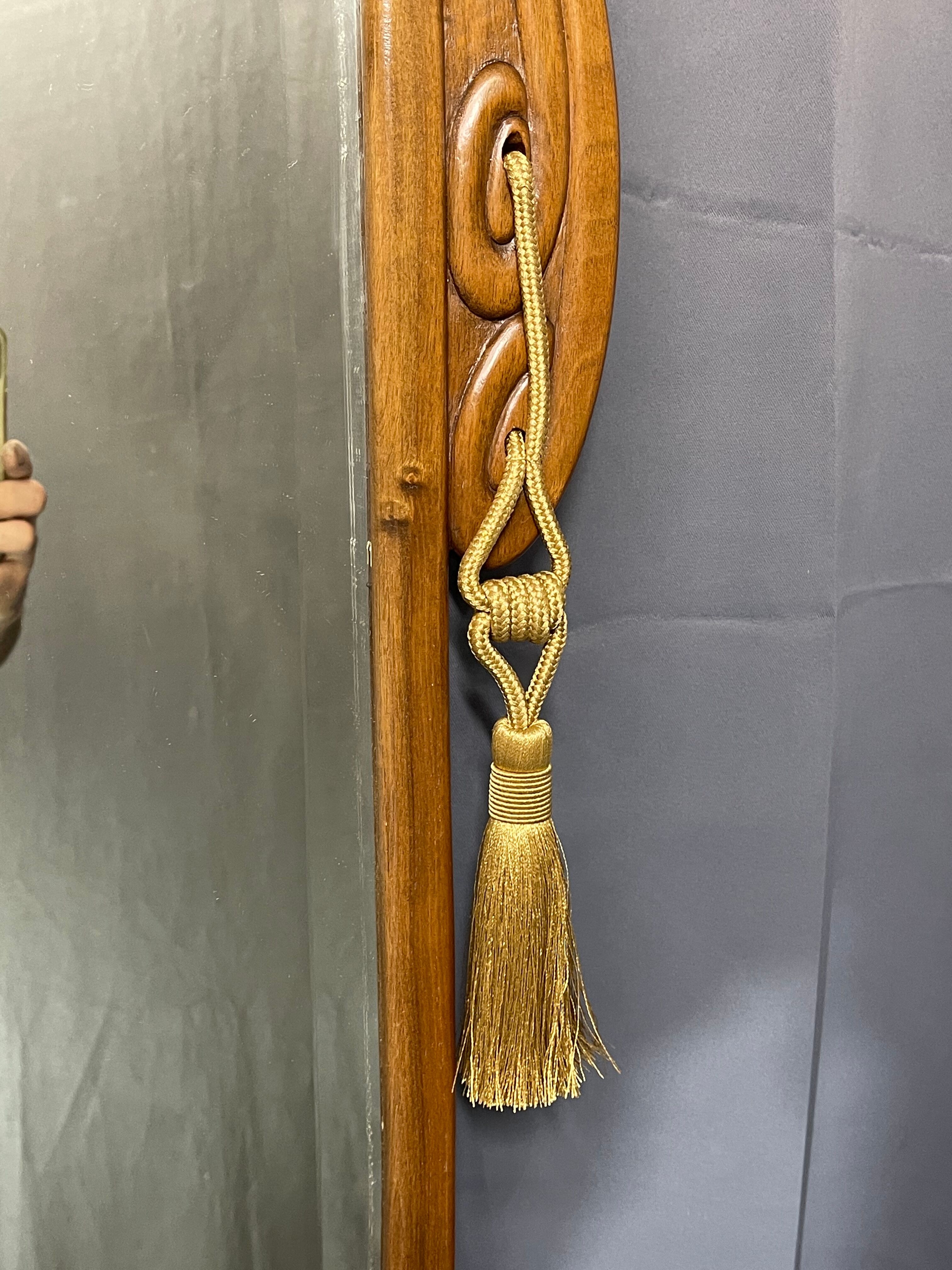 High mirror 118x78 art deco era solid walnut