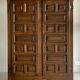 Spanish brutalist cabinet in solid oak, 1940s