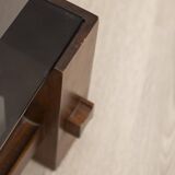 Vintage table 60s wood and glass design fontana arte