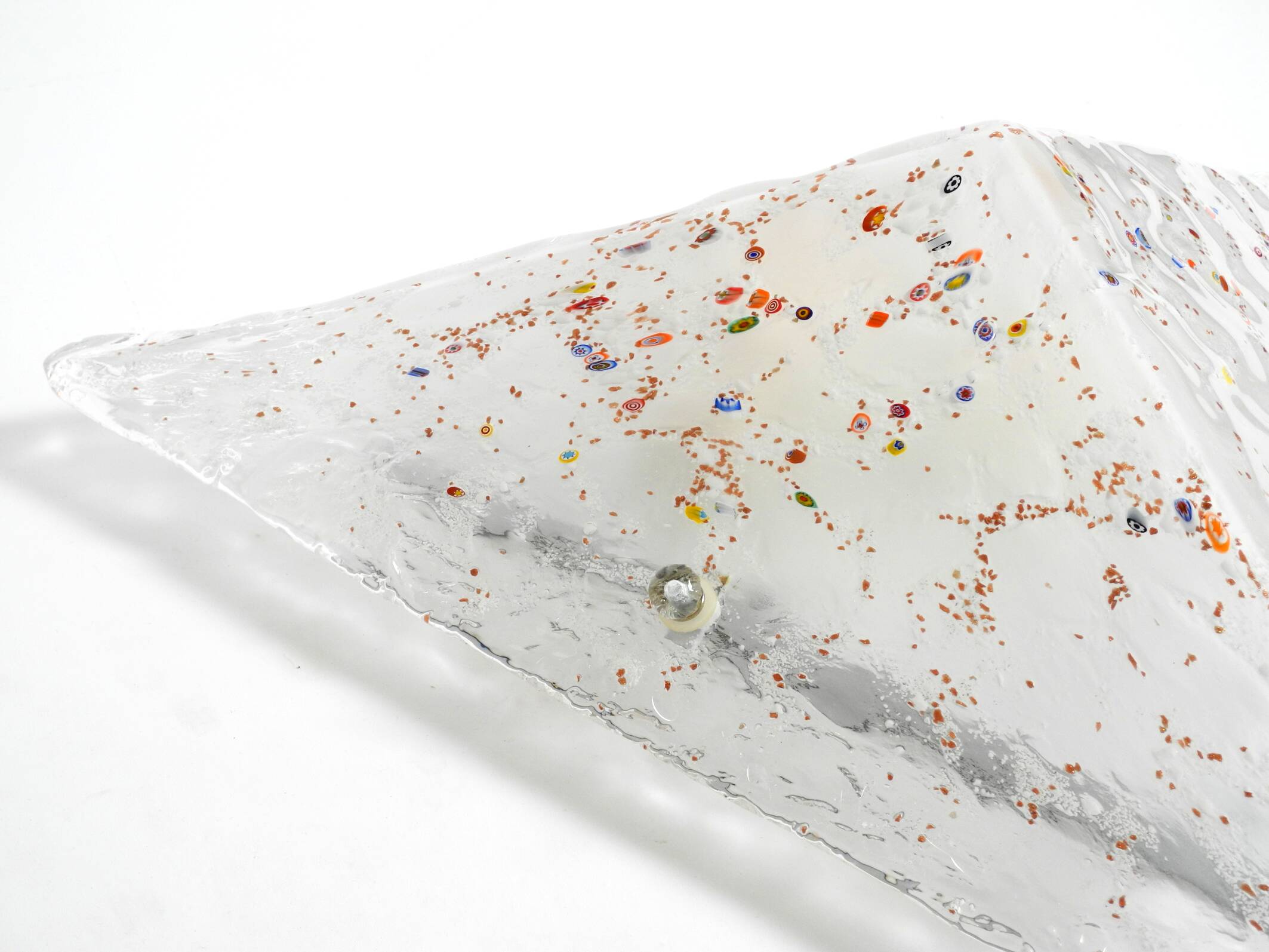 Post Modern Murano glass triangle ceiling lamp by Sylcom, Italy, 1985