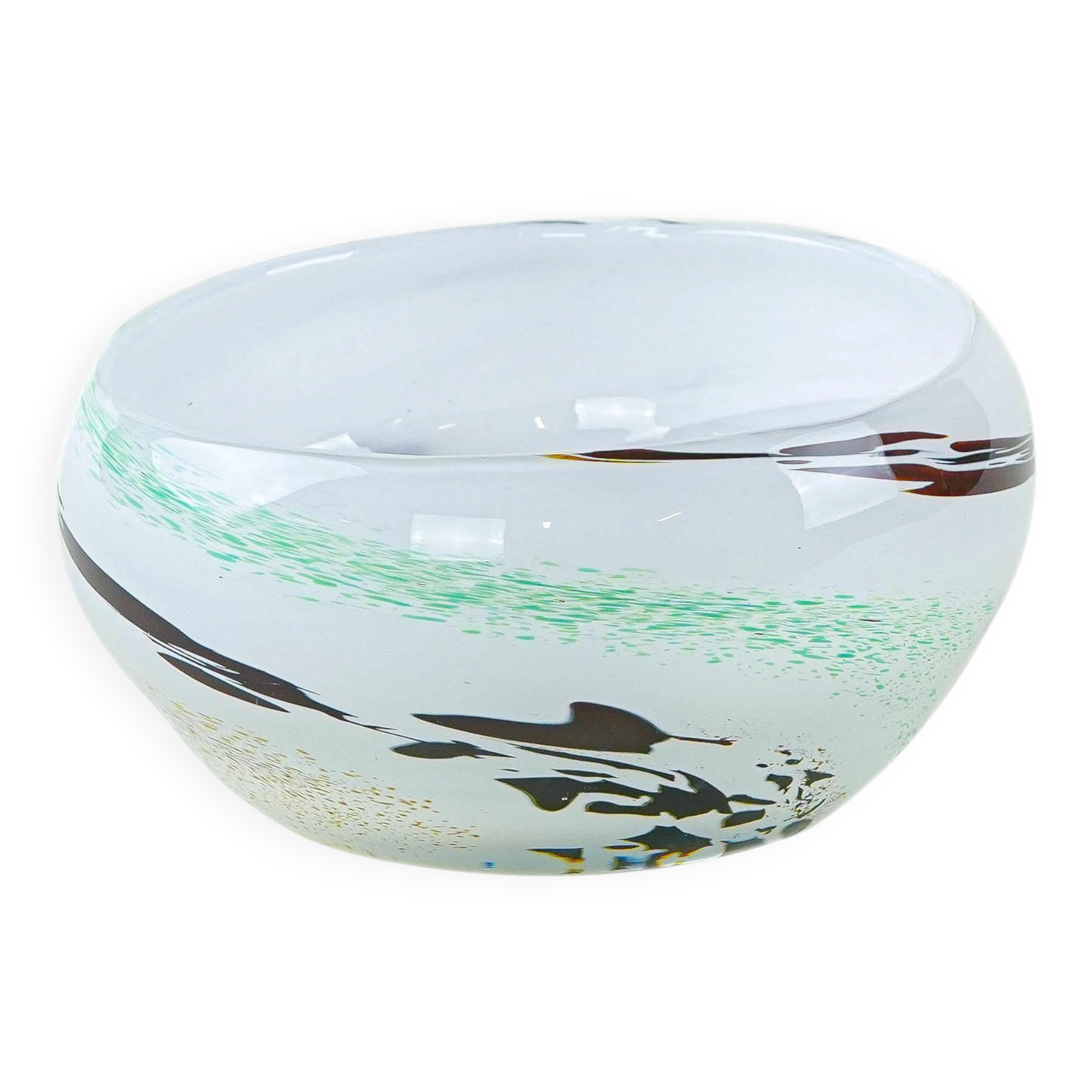 Glass bowl, Danish design, 1970s, made in Denmark