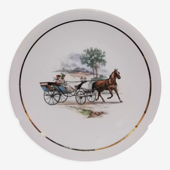 Decorative plate Luneville Badonviller carriage pattern