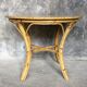Round rattan dining table - formica top - vintage 1960