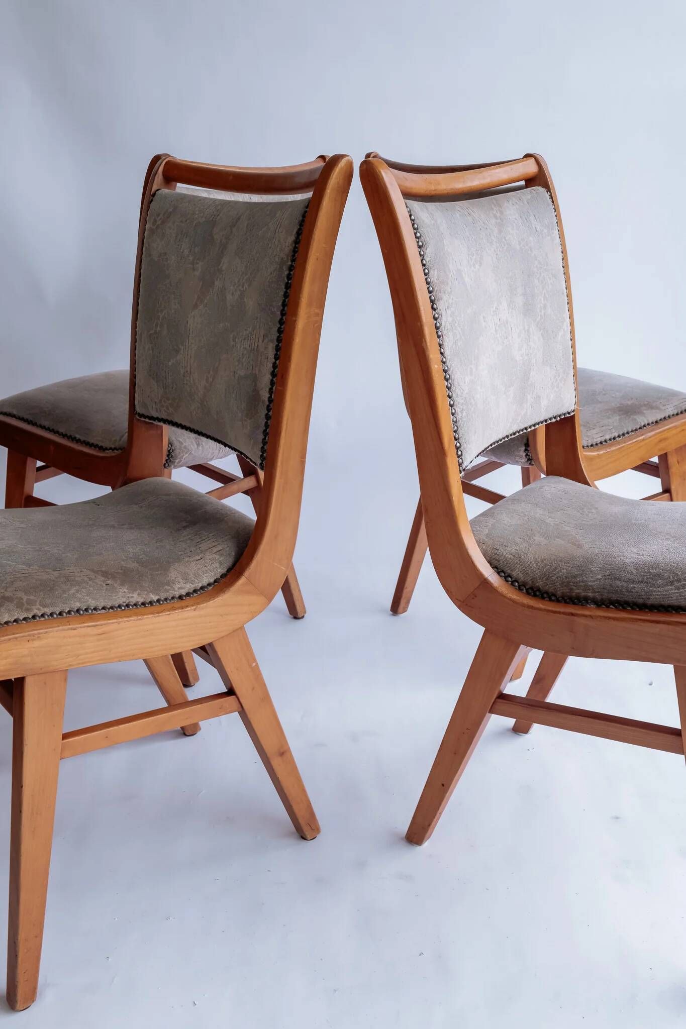 Lot de 4 chaises de salle à manger vintage en bois