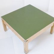 Table basse carrée Formica kaki vintage 1950 Rockabilly 50's