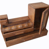 Retro art deco showcase in teck on old foot children's furniture