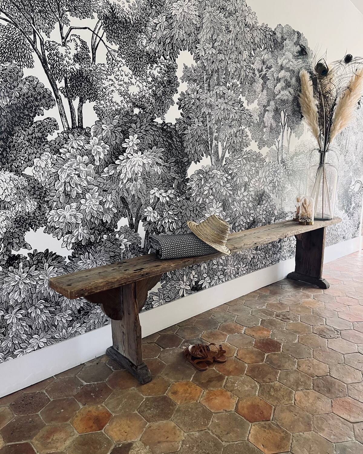 Weathered farm bench