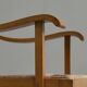 Oscar Degeyter armchair, solid wood, rush, 1942