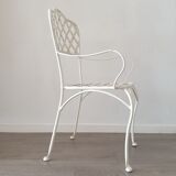 Chaise en fer forgé blanche jardin