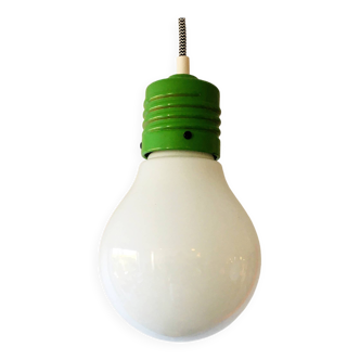 Suspension en opaline et métal vert, Italie, 1960