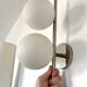 Chrome-plated metal wall light with opaline globes, 1970s