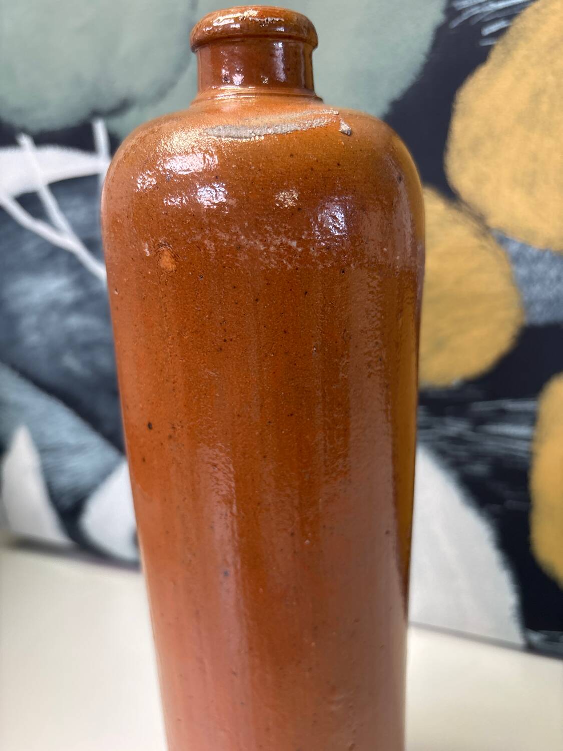 Antique glazed stoneware bottle