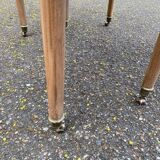 Renovated Louis Philippe round extendable dining table with leaves from the 18th century.
