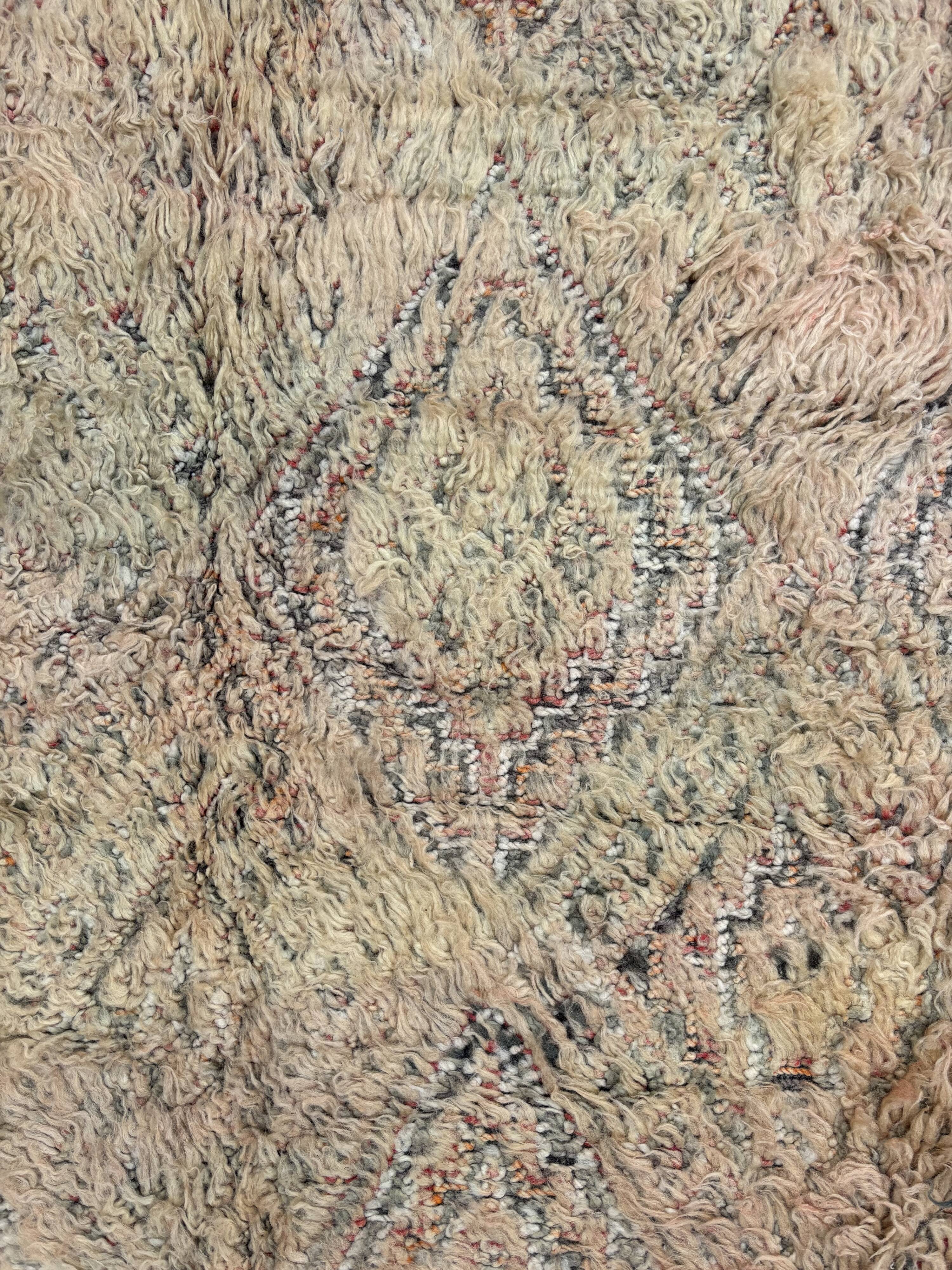 Vintage Moroccan Shaggy Rug from the Haouz region 1970